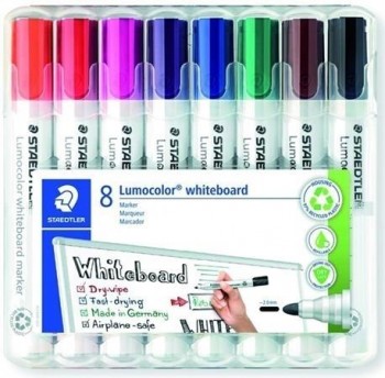 ROTULADOR PIZARRA ESTUCHE 8UDS. LUMOCOLOR 351 PTA.CONICA STAEDTLER