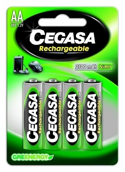 PILAS RECARGABLES HR6-AA 2100 MAH BLISTER 4 UDS CEGASA