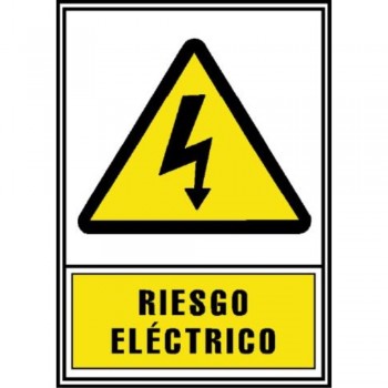 PLACA NORMALIZADA PVC RIESGO ELECTRICO AMARILLO 224X327 ARCHIVO 2000