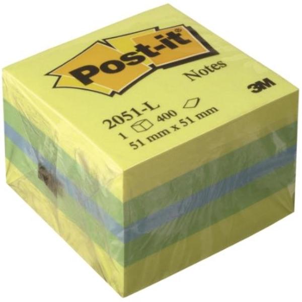 NOTAS ADHESIVAS POST-IT  MINICUBO LIMON 400H 51x51MM (FT510091729)