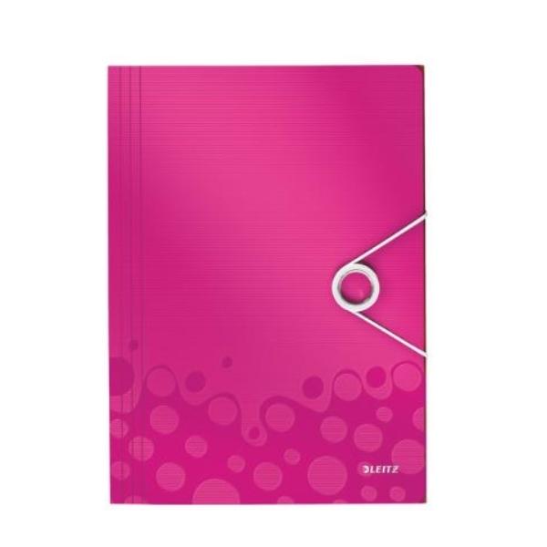 CARPETA GOMAS PP A4 SOLAPAS FUCSIA WOW LEITZ