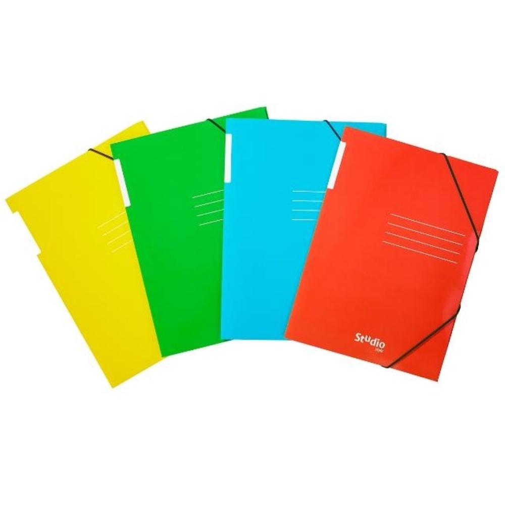 CARPETA SOLAPAS GOMAS CARTON BRILLO VERDE PARDO