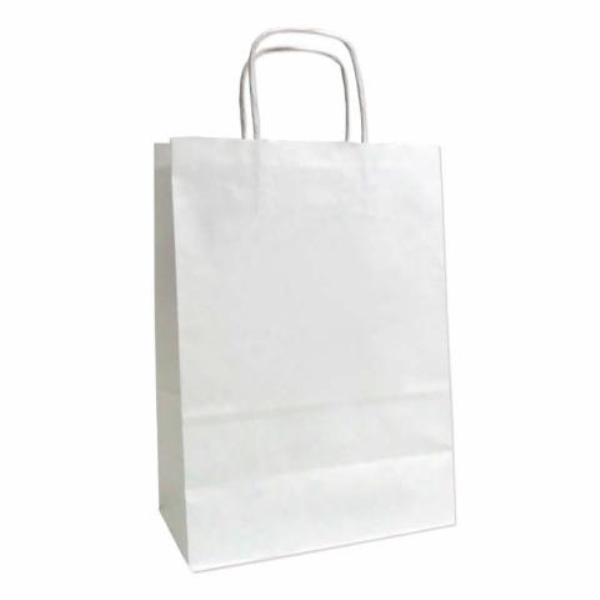 BOLSA PAPEL KRAFT BLANCO 24x32x10CM 25UDS.