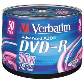 DVD-R VERBATIM 4.7GB 16X (Tarrina 50 unidades)