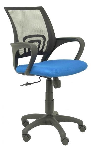 SILLA VIANOS RESPALDO MALLA NEGRO ASIENTO AZUL PIQUERAS Y CRESPO