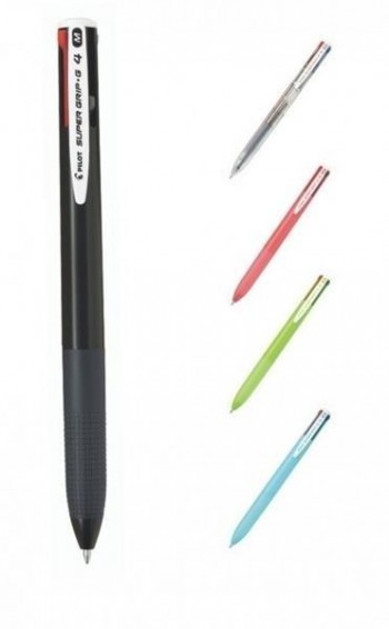 BOLIGRAFO RETRÁCTIL 4 COLORES SUPERGRIP G CUERPO NEGRO PILOT