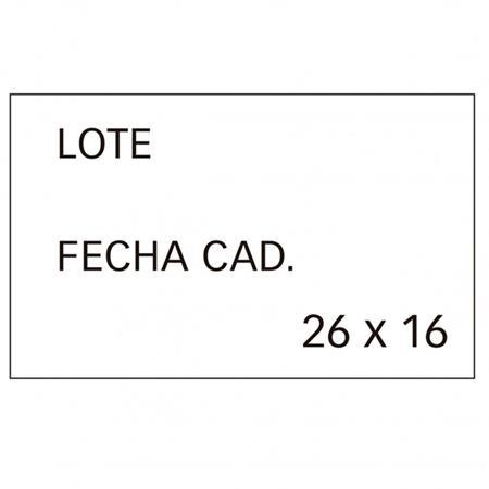 ETIQUETAS PACK 6 R. 1000 ETQ 26X16 R. BLCO. PERM. 2 LÍNEAS PARA MODELO 101419 Y 102365 APLI