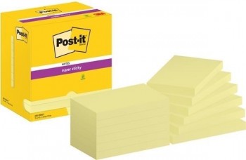 NOTAS ADHESIVAS POST-IT  SUPER STICKY 76 X 127 MM 655-12SSCY-EU POST-IT