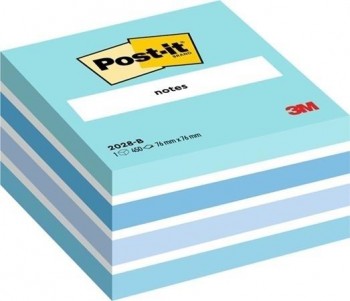 NOTAS ADHESIVAS POST-IT  76 X 76 MM COLORES SURTIDOS AZULES 2028-B POST-IT