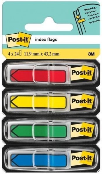 BANDERITAS POST-IT INDEX FLECHA 11,9 X 43,2 MM SURTIDOS PACK DE 4 DISPENSADORES 684-ARR3 7000144924